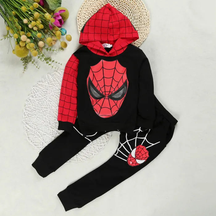 Dessin animé super-héros enfants costume bébé garçon vêtements ensemble printemps manteau enfant pantalon 2pcs vêtements costume fille sweats à capuche pantalon pas cher
