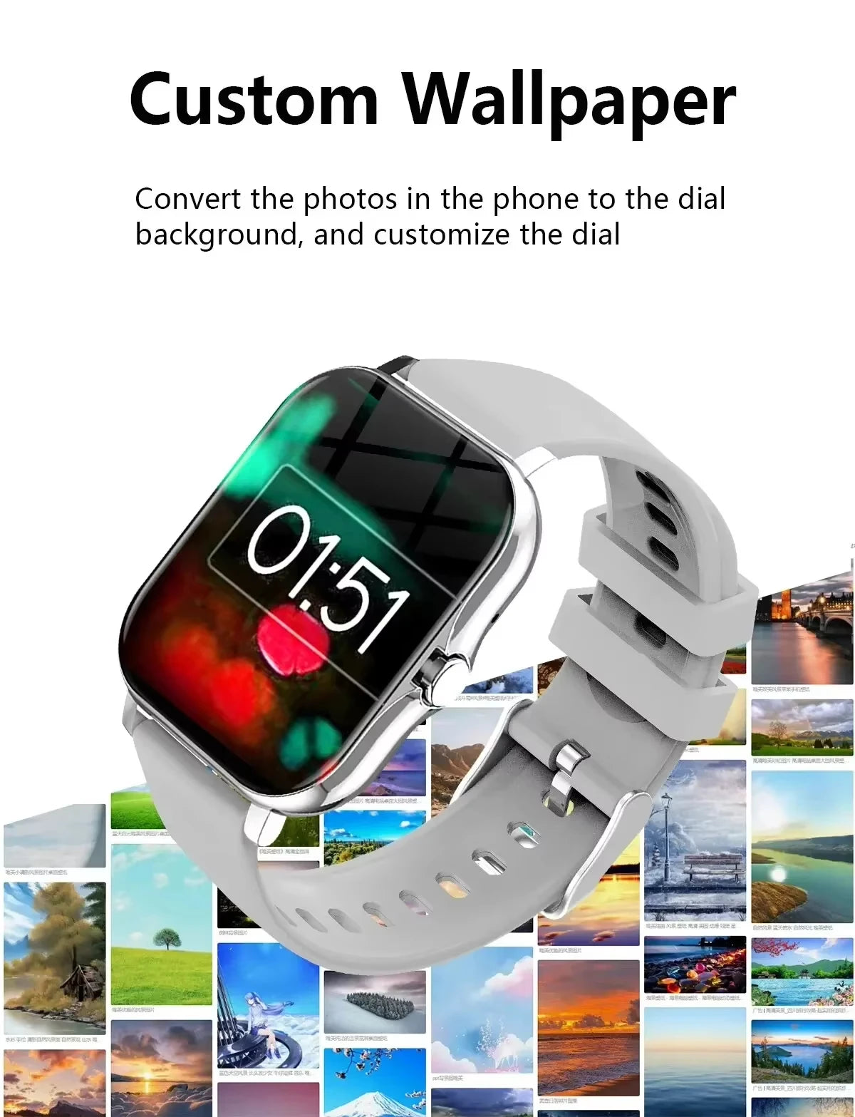Xiaomi Smart Watch 2025 Android Cadeau Pour Homme Bluetooth Appel Smartwatch 2024 Cadran Tactile Musique Fitness Tracker Montres de sport + Écouteurphones Android IOS + Cadeau