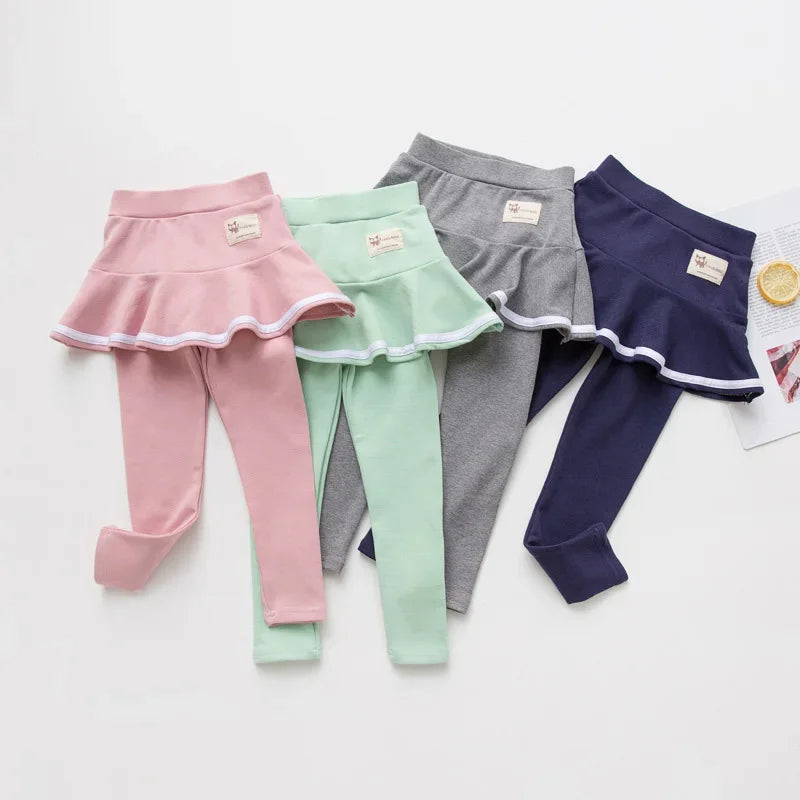 Legging Gris pour Fille de 3 à 8 ans, Jupe et Pantalon, Printemps et Automne