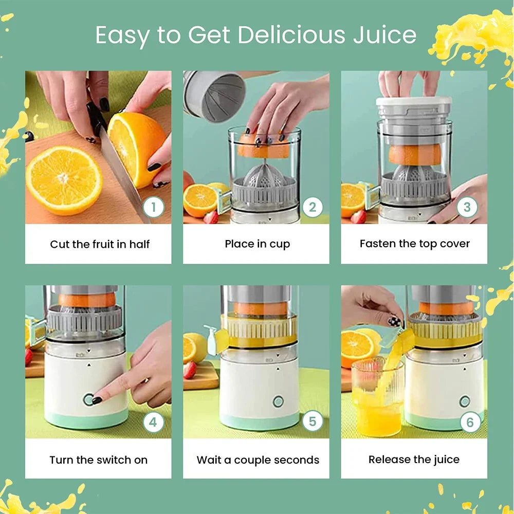 Tigrezy Multifonctionnel Presse Agrumes électrique, Presse Extracteur de Jus de Citron Oranges à Haut Rendement Pamplemousse Portable USB Rechargeable Presse Fruits Sans Fil pour Cuisine, Voyages