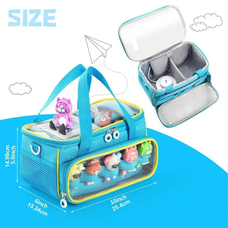 Dyeulget Étui de transport compatible avec Toniebox, sac de rangement pour enfants Toniebox, sac de rangement résistant aux chocs et à la poussière avec poignée pour figurines