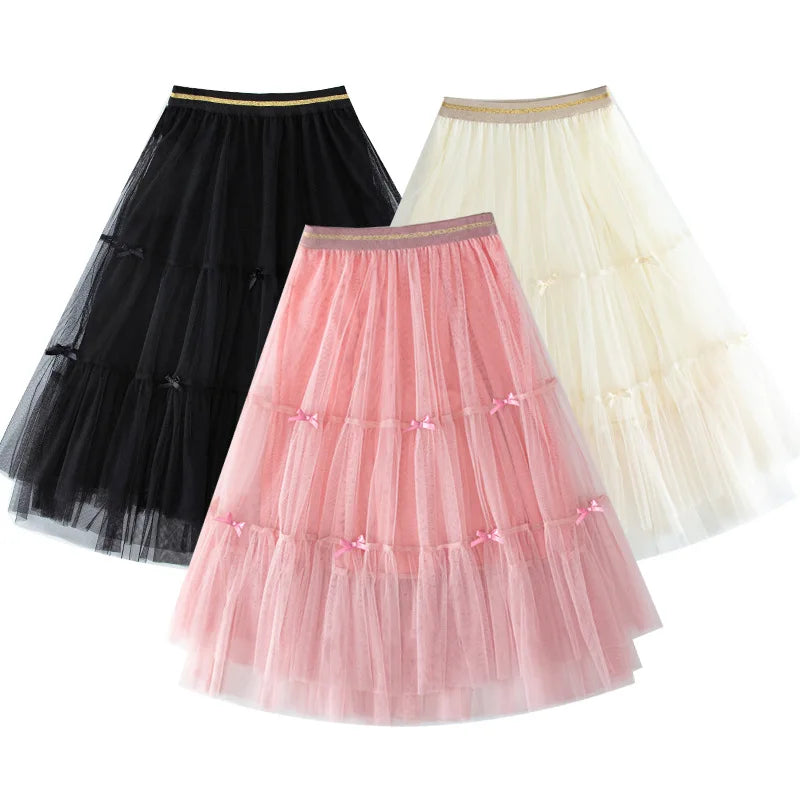 Jupe tutu princesse en tulle pelucheux pour enfants 4-13 ans