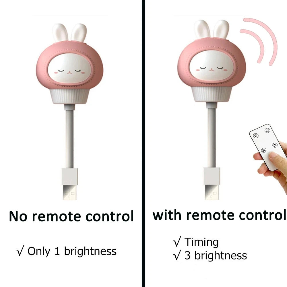 Veilleuse LED mignon dessin animé lampe de nuit poussin chaton télécommande pour bébé enfant chambre décor lampe de chevet