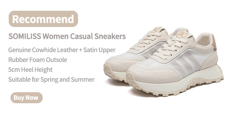 SOMILISS Cuir véritable Femmes Baskets Lacets