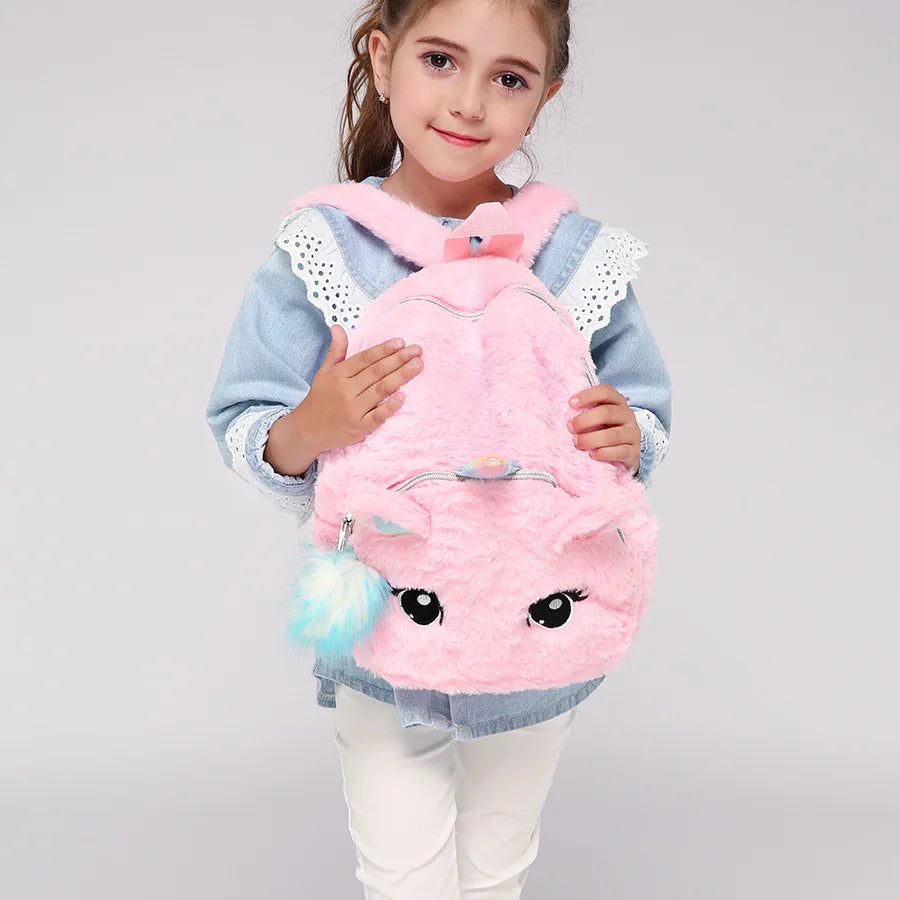 Sac à dos en peluche de dessin animé mignon pour enfants, sac à dos pour fille, sac à livres scolaire, école maternelle et primaire