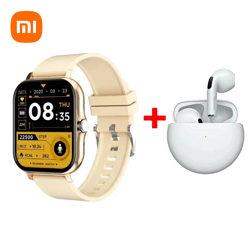 Xiaomi Smart Watch Femmes Dame Cadeau Sport Fitness Montres Moniteur de fréquence cardiaque Étanche Smartwatch Pour Téléphones Android IOS + Cadeau Écouteur