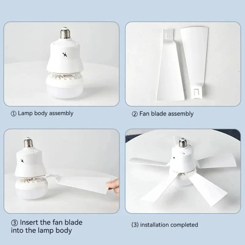 Ventilateur de Plafond LED avec Télécommande, Sans Fil, Moderne, Intelligent, Intensité Réglable, 30W