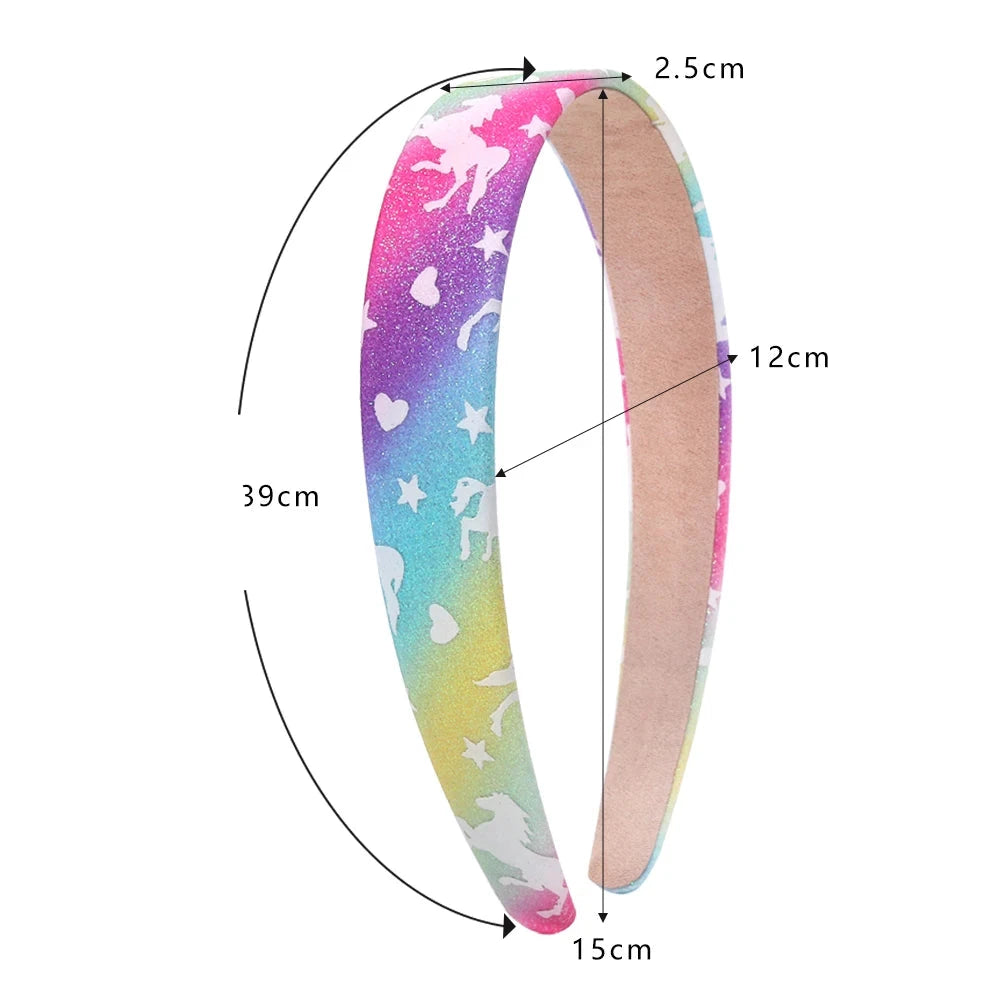 Bandeaux larges à motif étoile scintillante, cadeaux de fête pour enfants, accessoires pour cheveux, 2.5cm