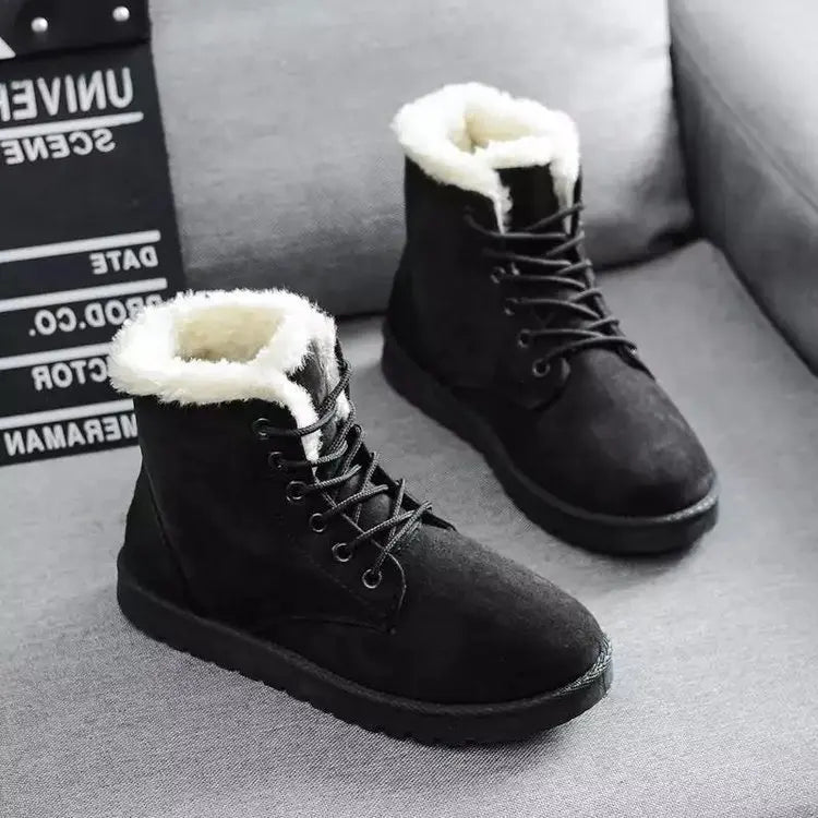 Bottes chaudes d’hiver à lacets