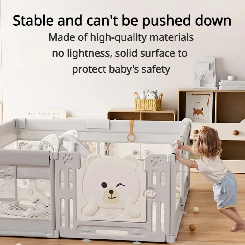 Minon Grand parc à jouets pour bébés, ours de sécurité robuste, cour de jeu pour les tout-petits, centre d'activités pour enfants, antidérapant, intérieur, extérieur, cadeaux 150cm - 180 cm