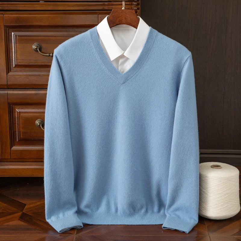 Cachemire chaud mélangé épais pull hommes pull vêtements de luxe automne hiver