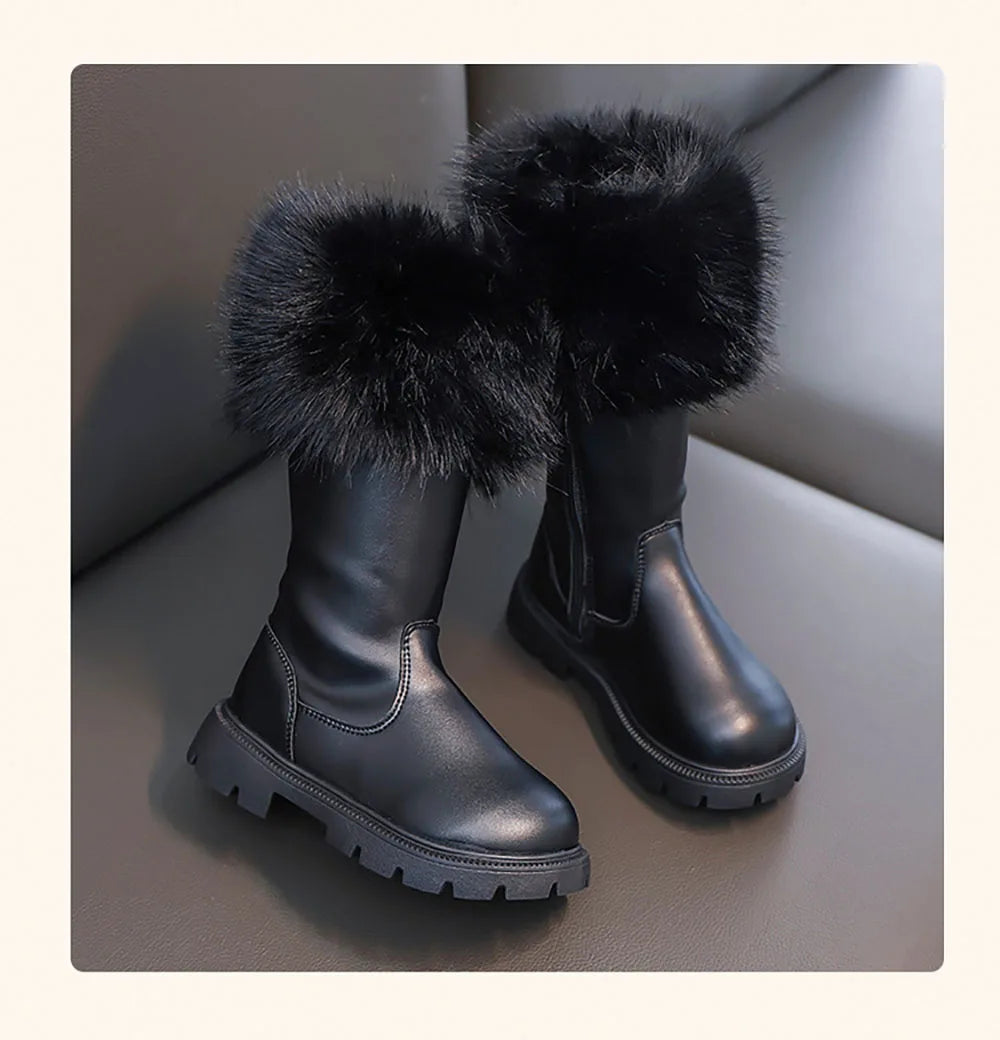 Bottes de neige en fausse fourrure pour adolescentes