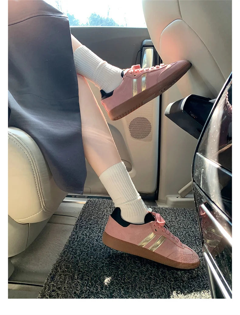 Cuir Mode Rétro Polyvalent En Plein Air Femmes Plat Allemand