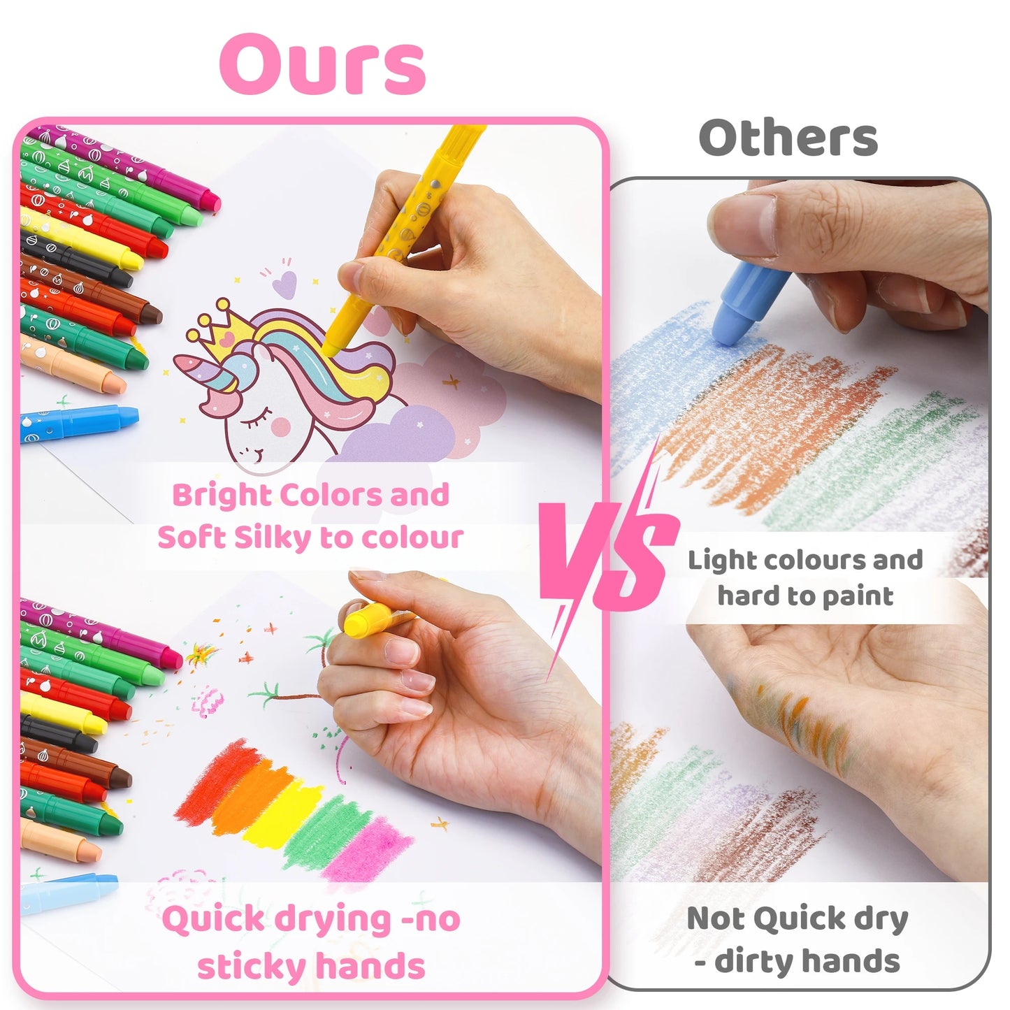 12 couleurs licorne crayons de cire pour enfants lavables et effaçables crayons de couleur ensemble pour enfants bébé crayon à séchage rapide cadeau d’anniversaire Pas Cher