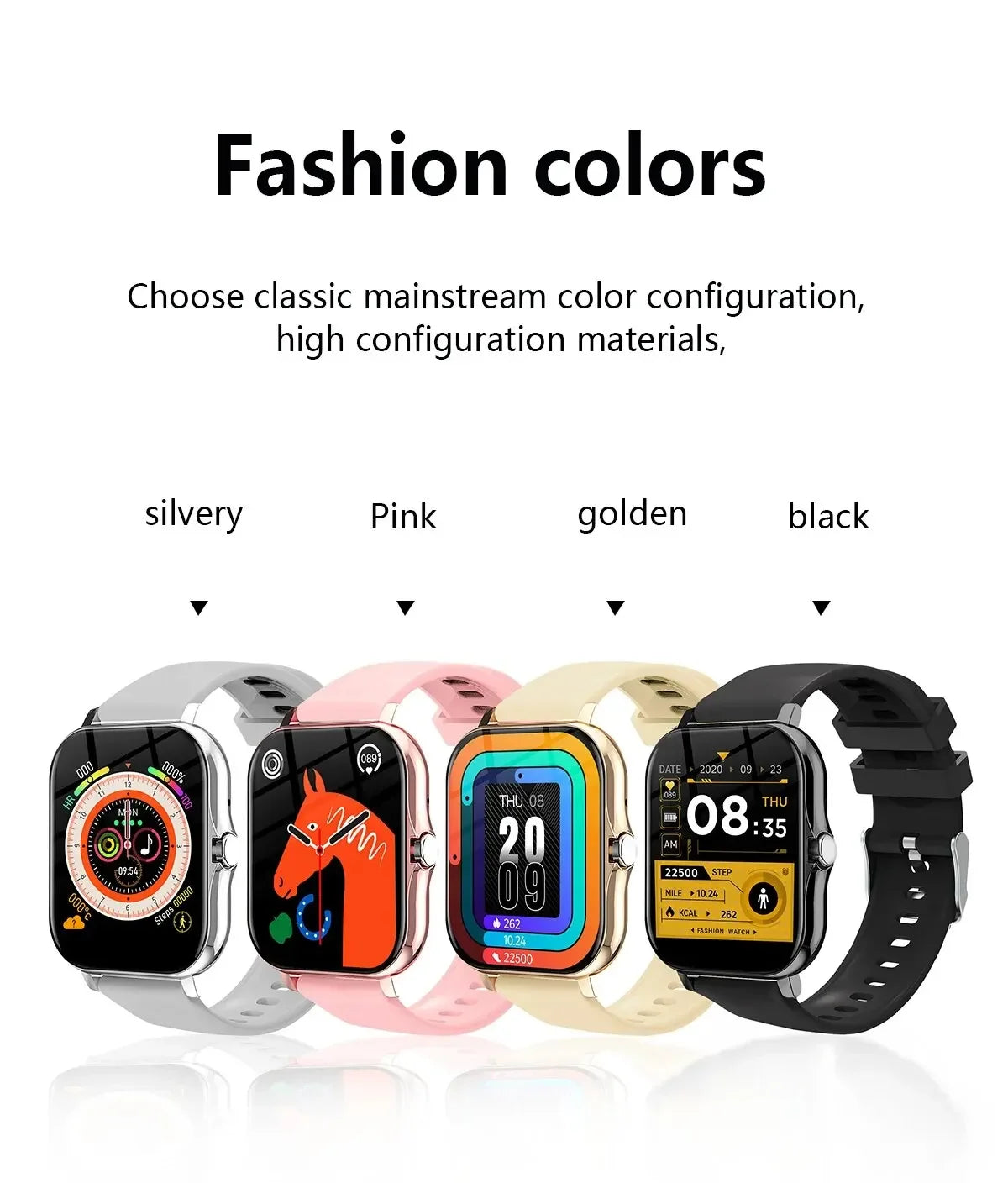 Xiaomi Vente Chaude Nouvelle Montre Intelligente Pour Hommes Femmes Plus Nouveau Sport SmartWatch Visages Bluetooth Appel Sports Fitness Téléphones Android iOS Pas Cher + Cadeau