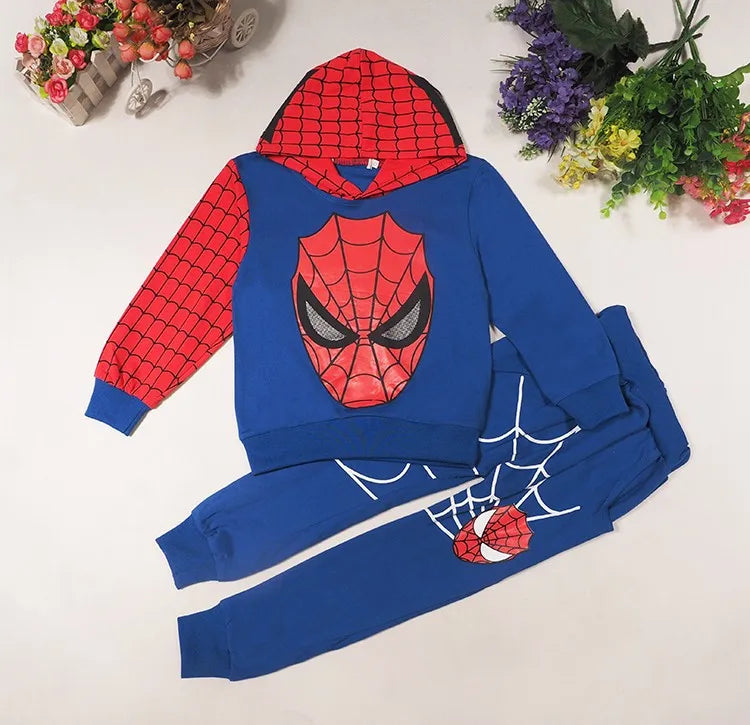 Dessin animé super-héros enfants costume bébé garçon vêtements ensemble printemps manteau enfant pantalon 2pcs pas cher