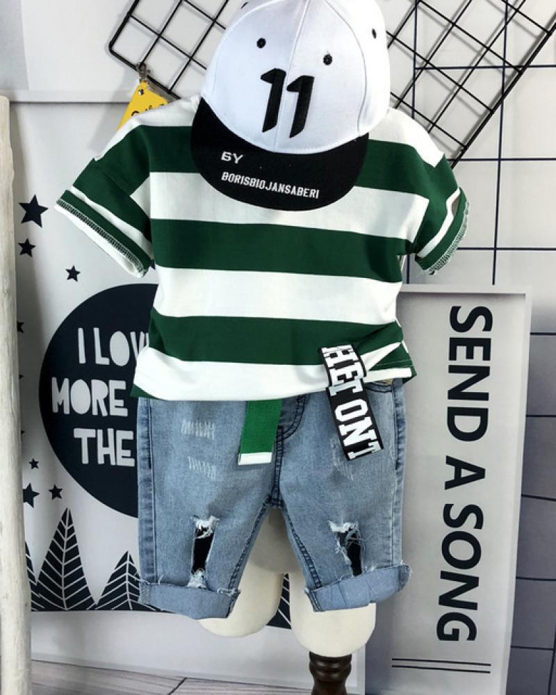 Ensemble de 2 piéces pour garçons bébés, t-shirt à manches courtes et short décontracté