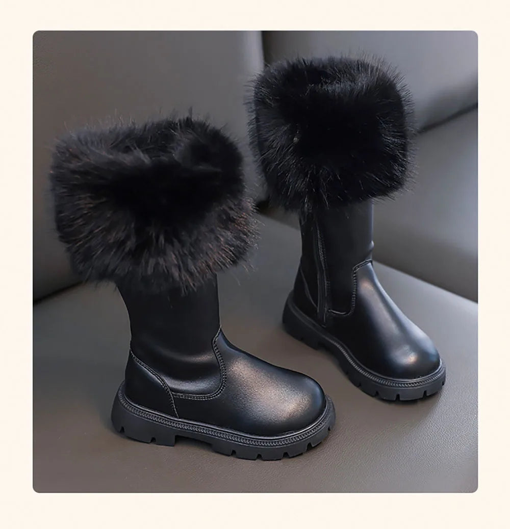 Bottes de neige en fausse fourrure pour adolescentes