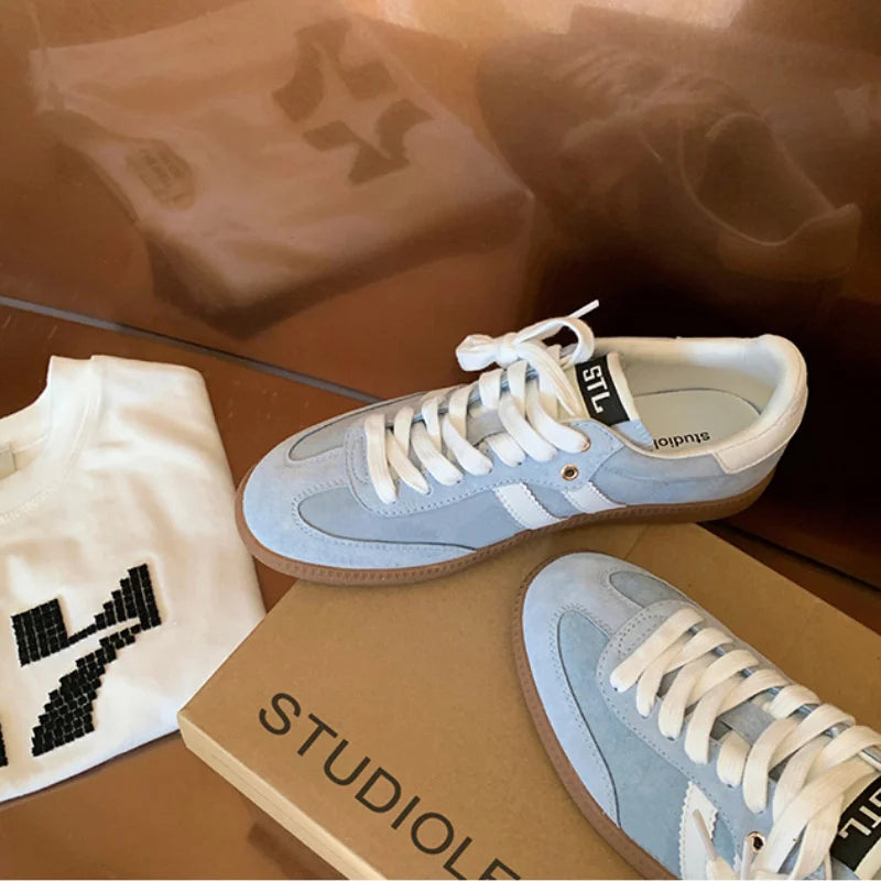 Cuir Mode Rétro Polyvalent En Plein Air Femmes Plat Allemand
