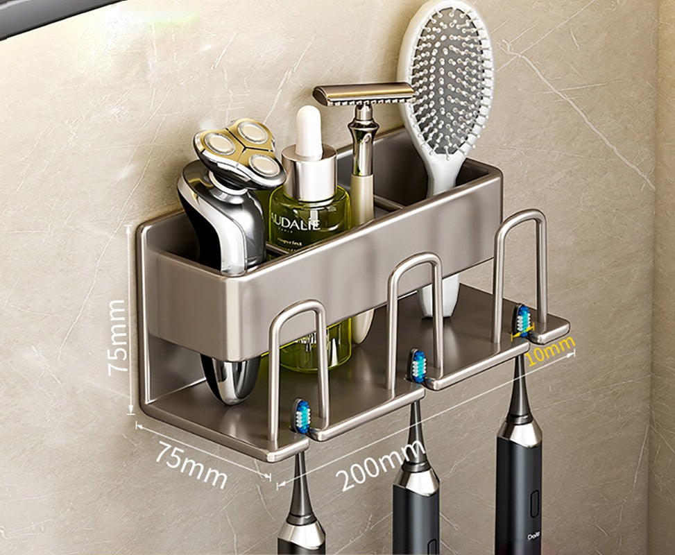 PORTE BROSSE A DENTS MURALE GRIS