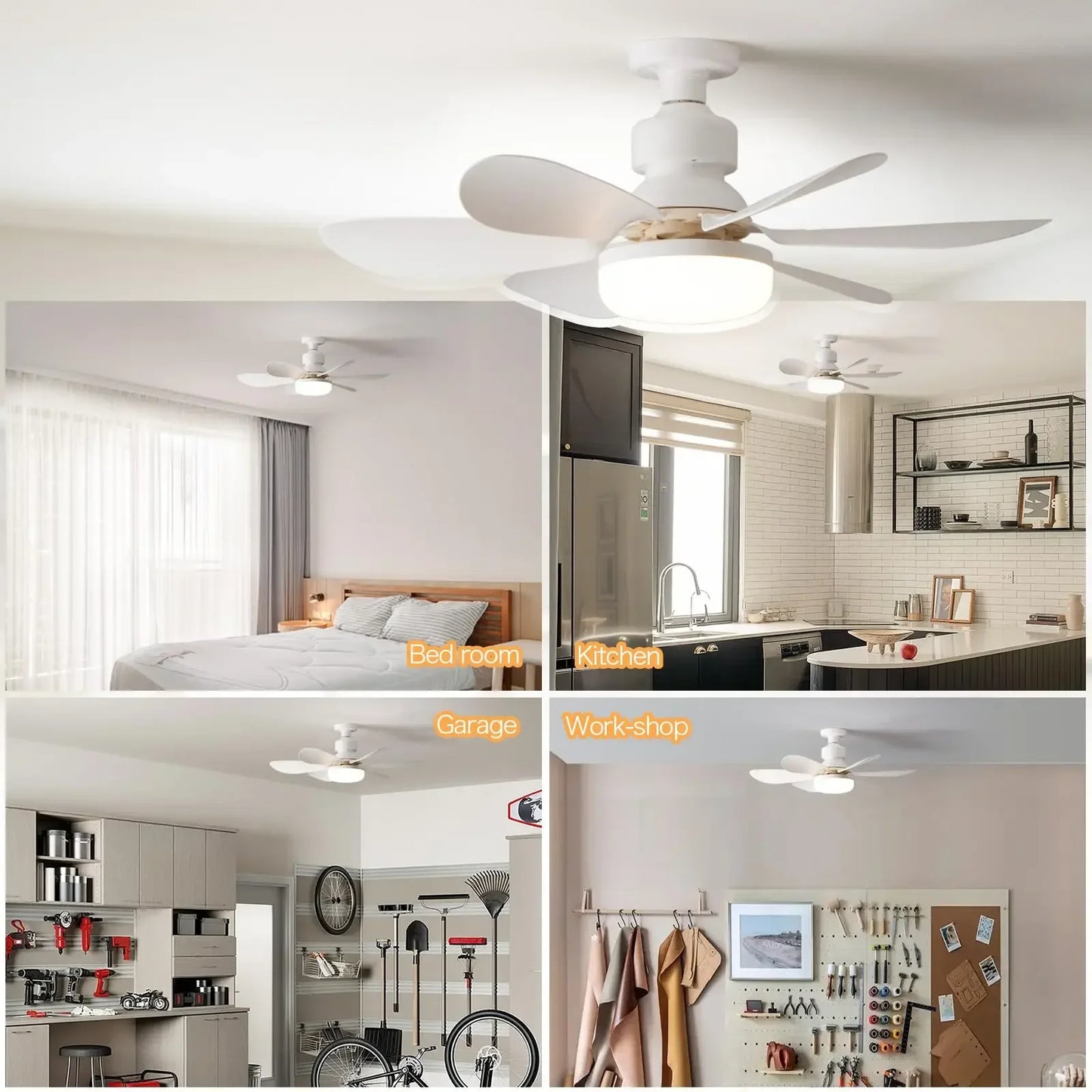 Plafonnier LED avec fonction de gradation à distance, 85-265V, 30W ventilateur de plafond, adapté au salon, au bureau,mison