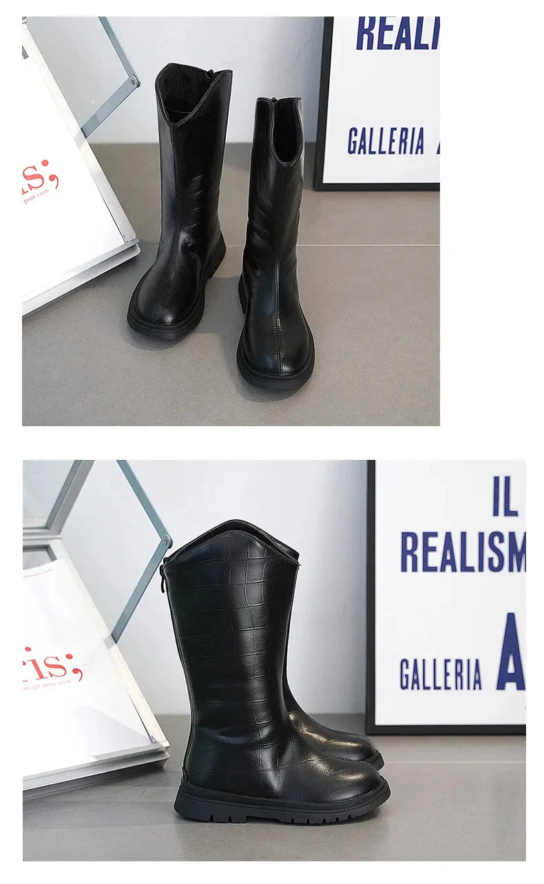 Bottes Pour Fille Cuir Hiver 26-37