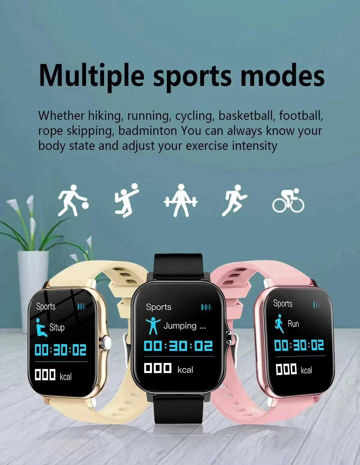 Xiaomi Smart Watch Femmes Dame Cadeau Sport Fitness Montres Moniteur de fréquence cardiaque Étanche Smartwatch Pour Téléphones Android IOS + Cadeau Écouteur