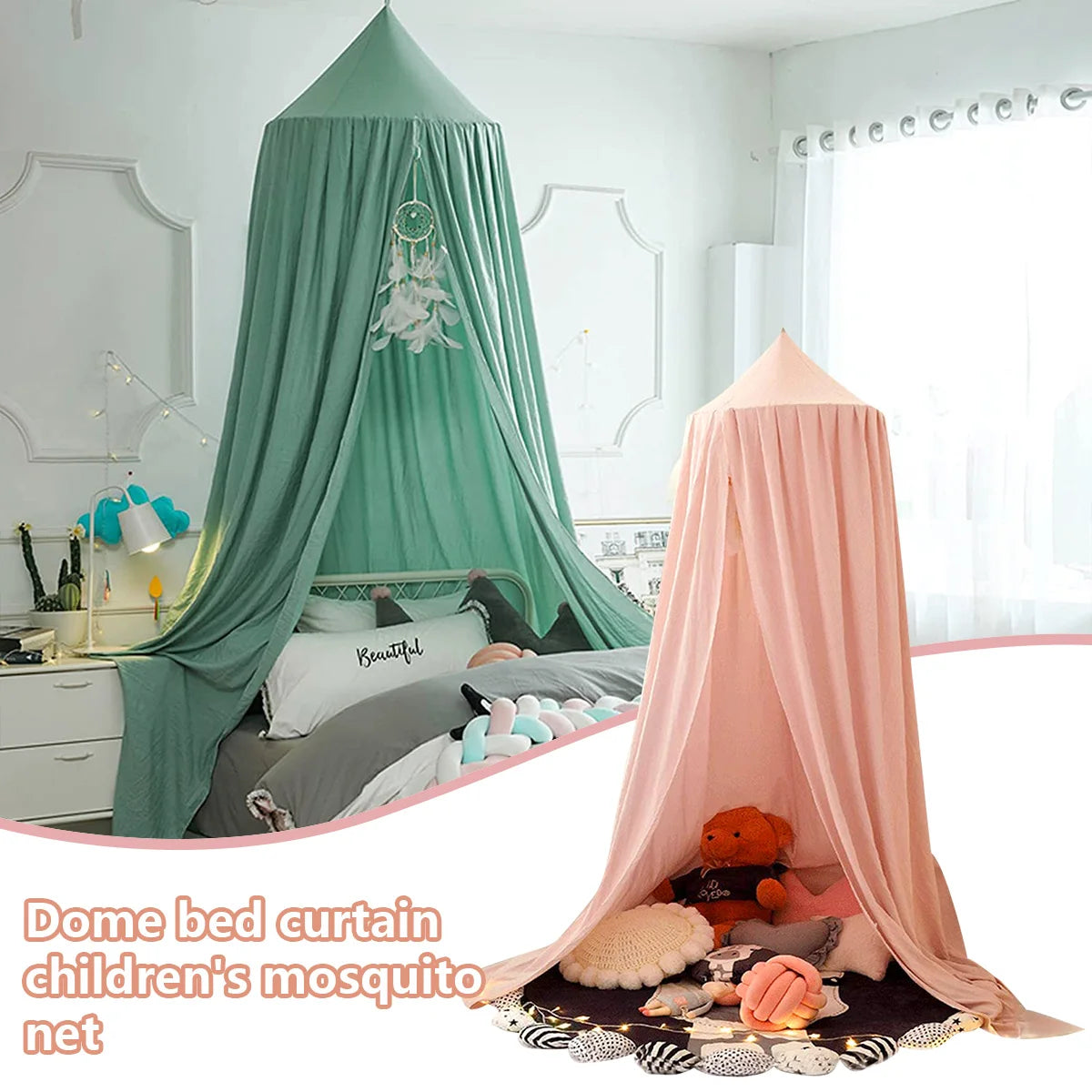 Breton Face Moustiquaire Lit Doux, CanAmendements pour Bol, Princesse avec Crochet et Autocollant, Décor de Chambre pour la Maison, Chambre Bébé
