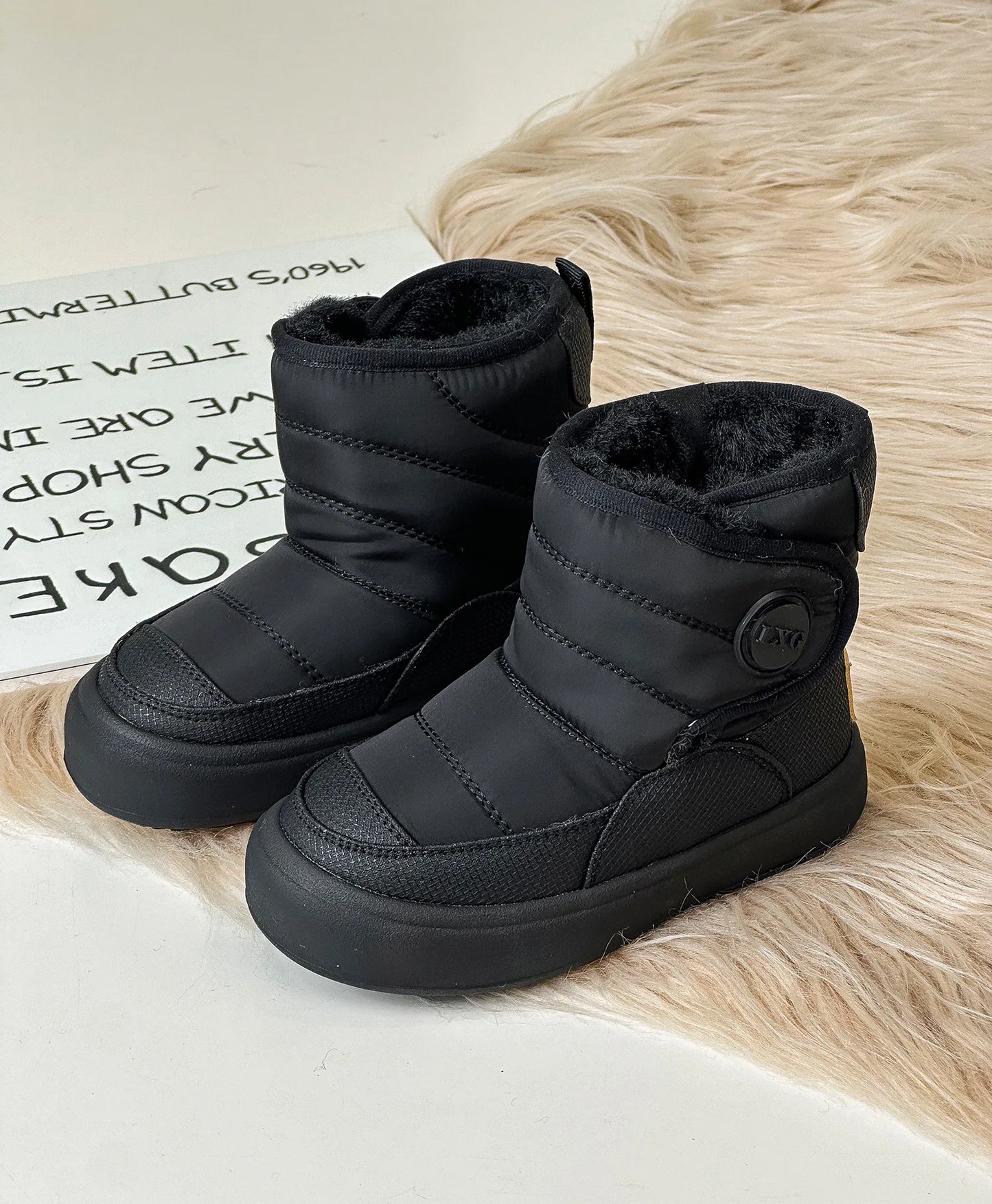 Bottes En Cuir Rétro Antidérapant Casual Style Britannique Filles Cheville Bottes 4 À 13 Ans