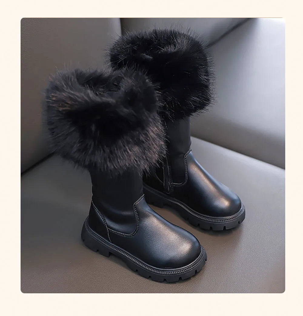 Bottes de neige en fausse fourrure pour adolescentes