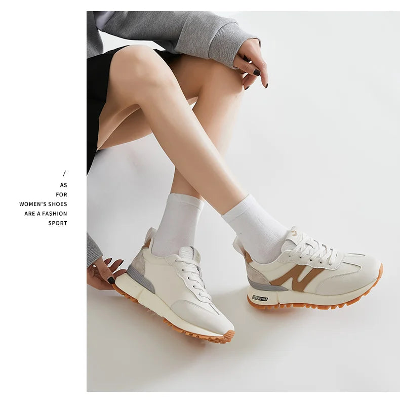 SOMILISS Cuir véritable Femmes Baskets Lacets