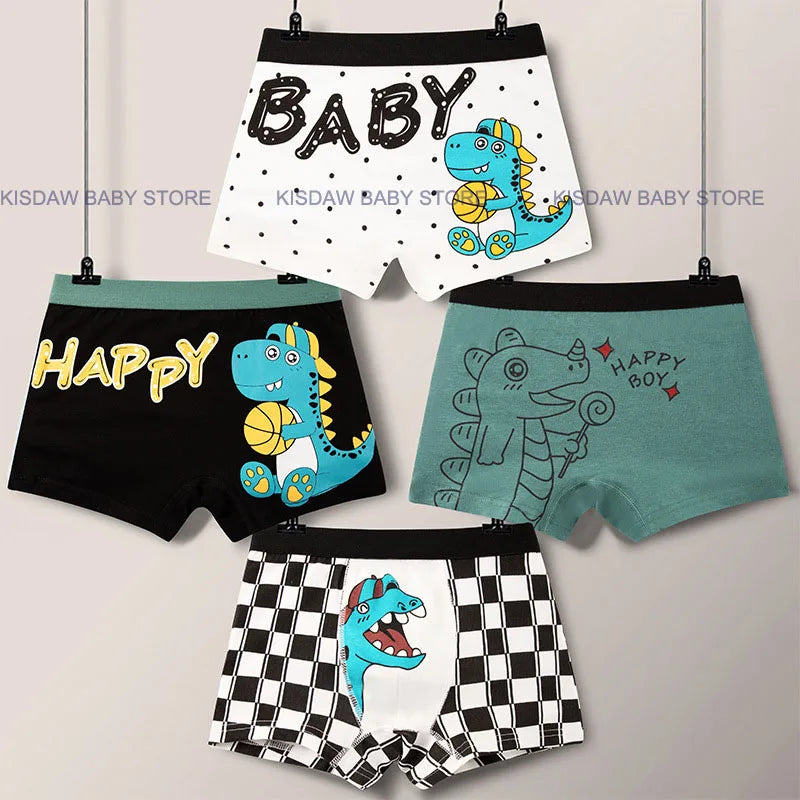 Sous-vêtements Culotte Pour Garçon 4 Pcs/Lot - Dessine Dinosaures