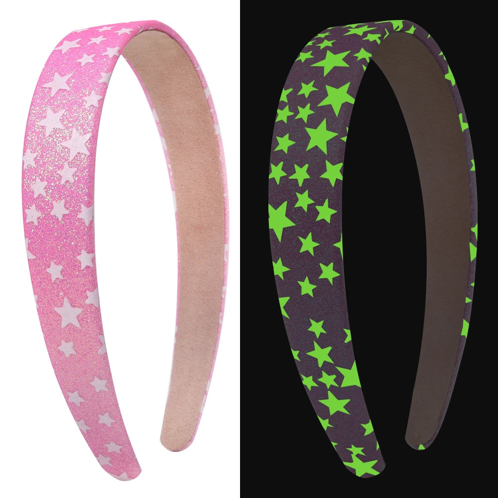 Bandeaux larges à motif étoile scintillante, cadeaux de fête pour enfants, accessoires pour cheveux, 2.5cm