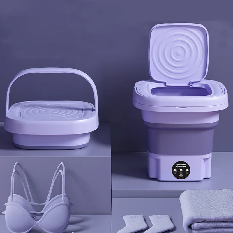 Machine a laver Portable pliable avec centrifugeuse 8l 220V Mini-linge automatique pour chaussettes sous-vetement