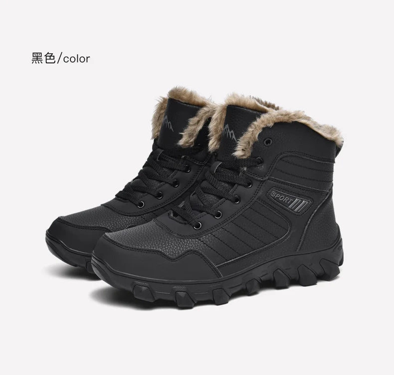 Nouveau Hiver Hommes Bottes Chaud Hommes Chaussures Imperméable Antidérapant En Peluche