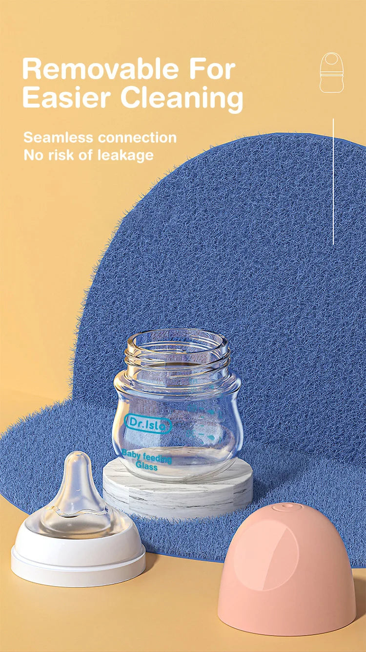 Biberon en verre pour nouveau-né, alimentation au lait pour bébé, sans BPA, 160ml, Rose , Blue