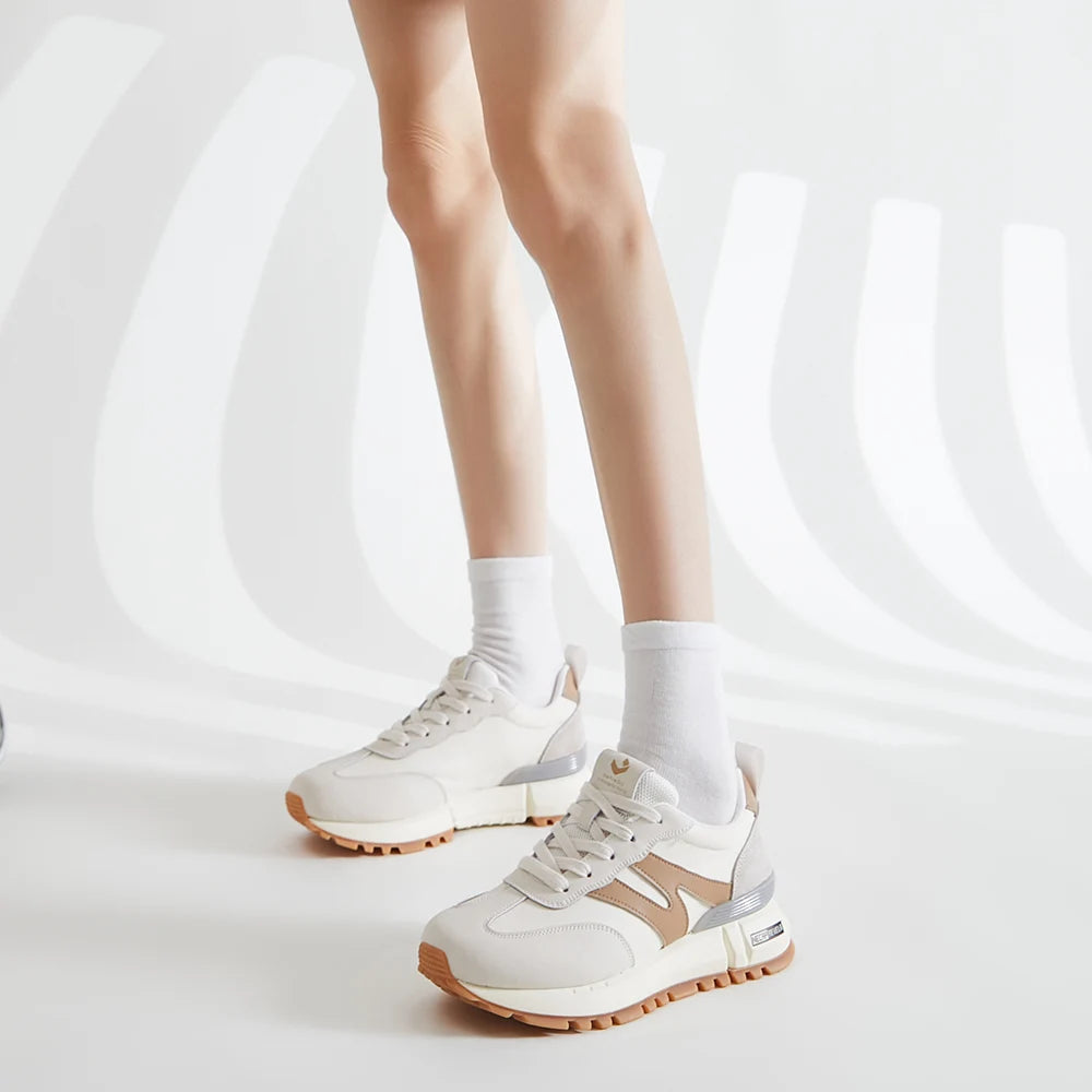SOMILISS Cuir véritable Femmes Baskets Lacets