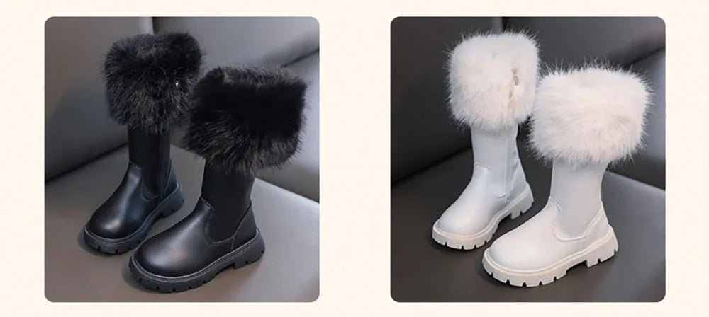 Bottes de neige en fausse fourrure pour adolescentes