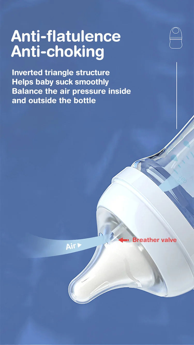 Biberon en verre pour nouveau-né, alimentation au lait pour bébé, sans BPA, 160ml, Rose , Blue