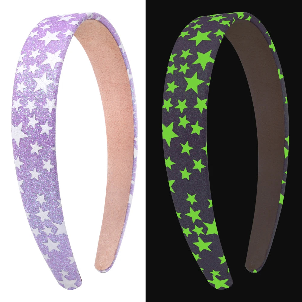 Bandeaux larges à motif étoile scintillante, cadeaux de fête pour enfants, accessoires pour cheveux, 2.5cm