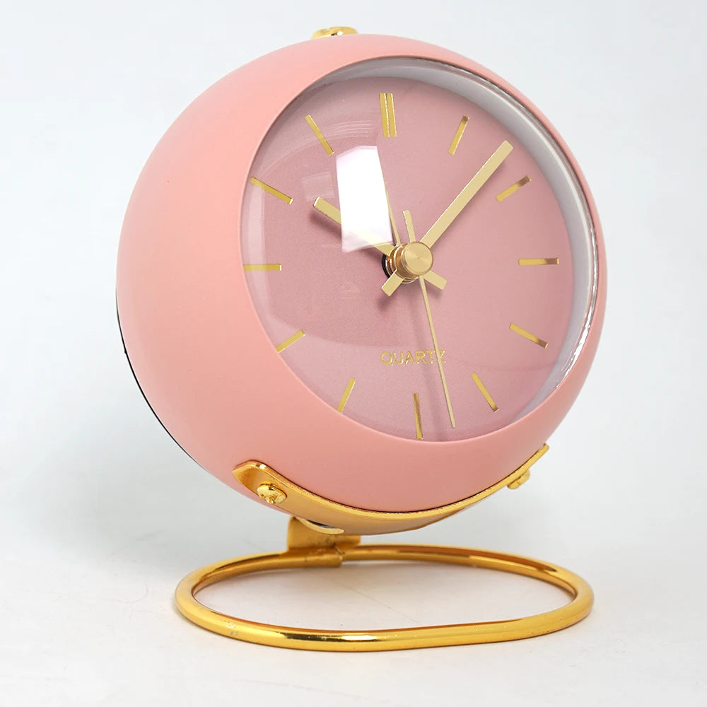 Réveil à côté Horloge de Bureau électronique créative Nordique réveil Minimaliste Nouveau Bureau Chevet étudiant pointeur Lumineux Silencieux Réveil Intelligent(Rose)