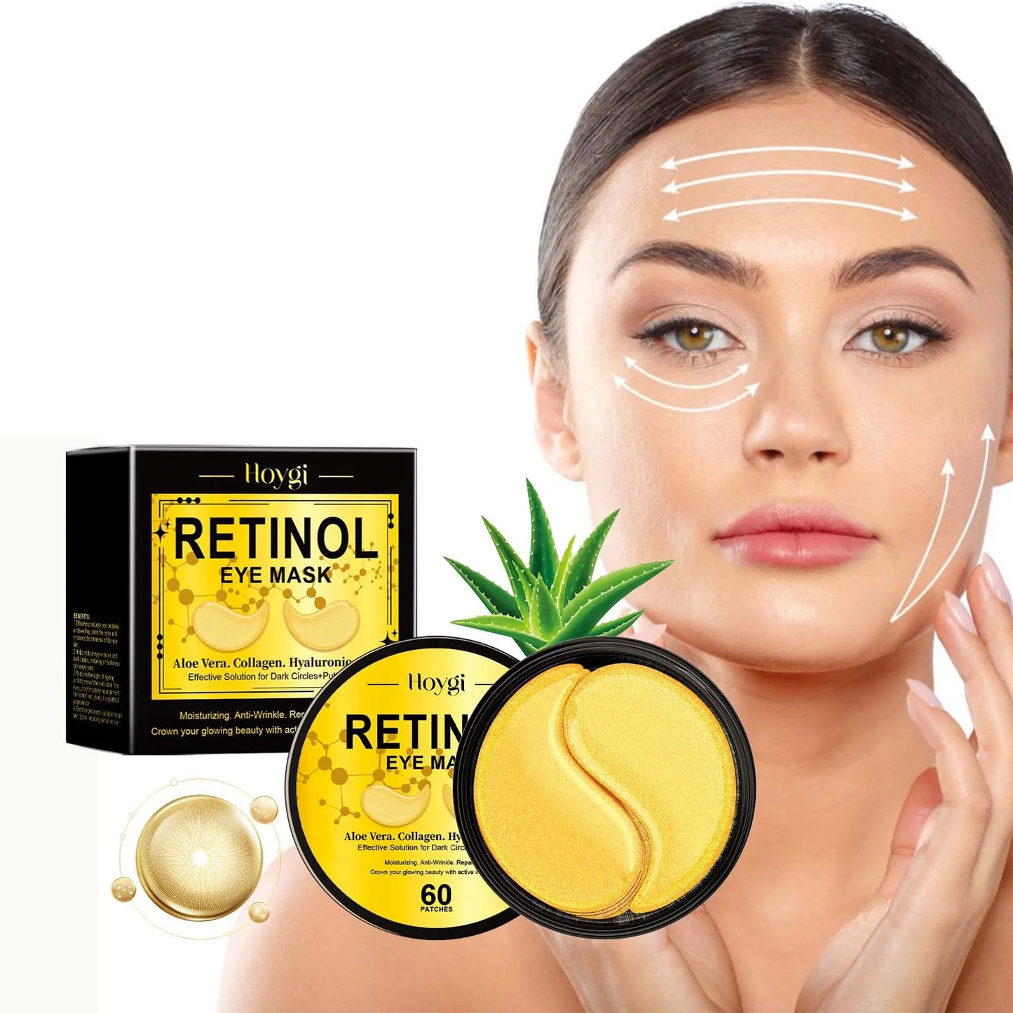 Patchs Pour Femme 120pcs , Masque pour les yeux au collagène
