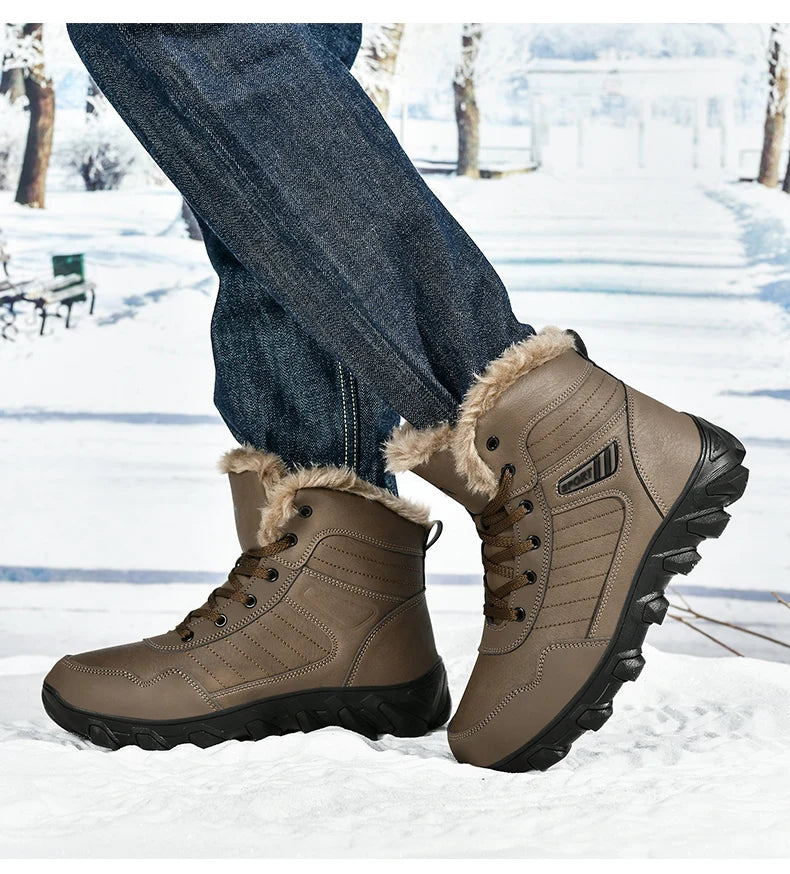 Nouveau Hiver Hommes Bottes Chaud Hommes Chaussures Imperméable Antidérapant En Peluche