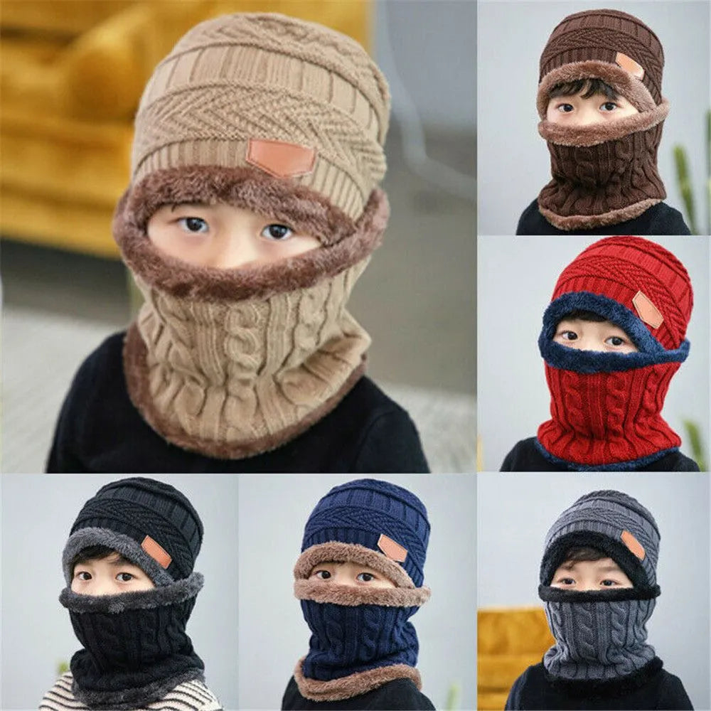 Ensemble bonnet et Ă©charpe de cou pour enfants