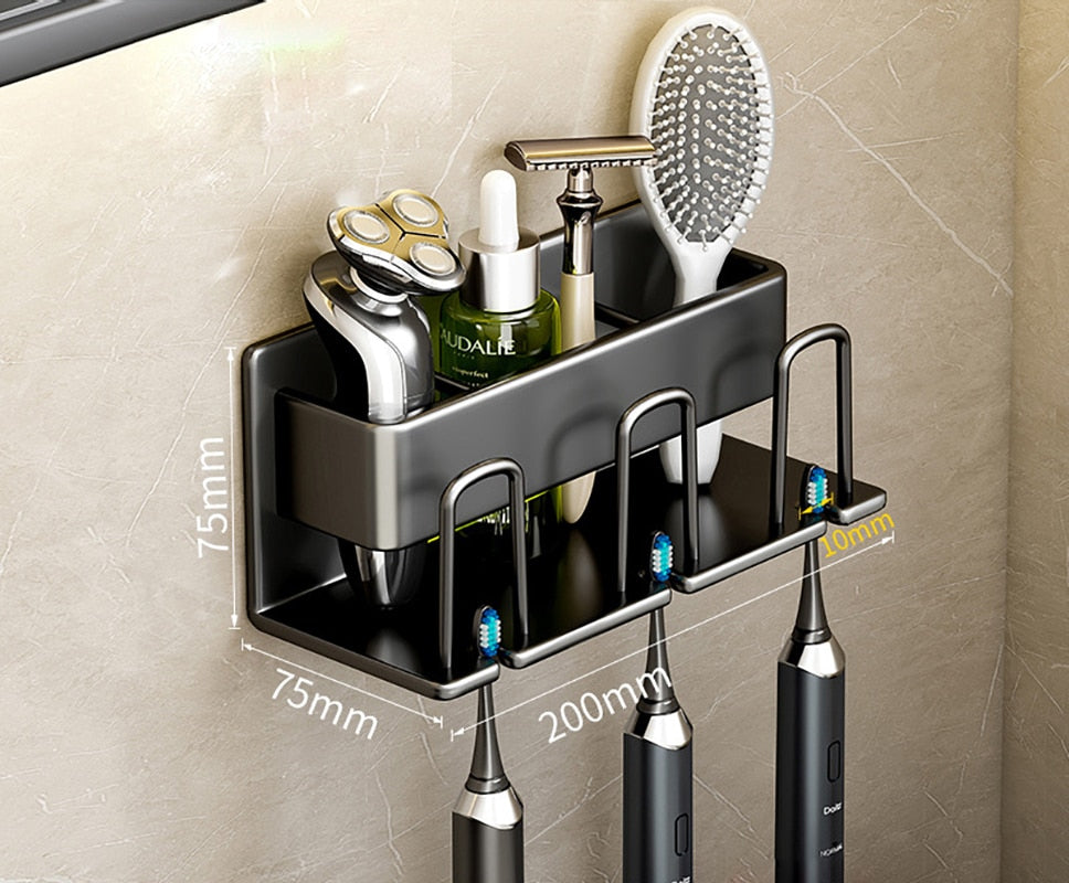PORTE BROSSE A DENTS MURALE GRIS