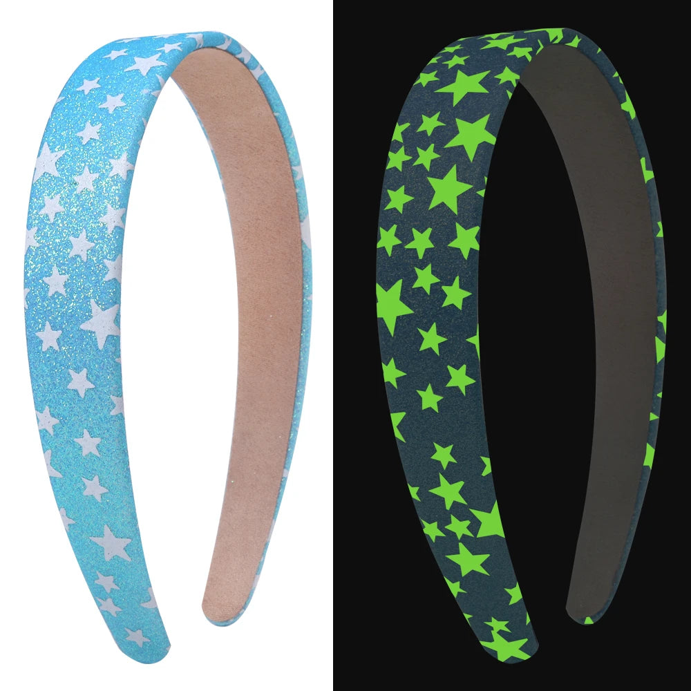 Bandeaux larges à motif étoile scintillante, cadeaux de fête pour enfants, accessoires pour cheveux, 2.5cm