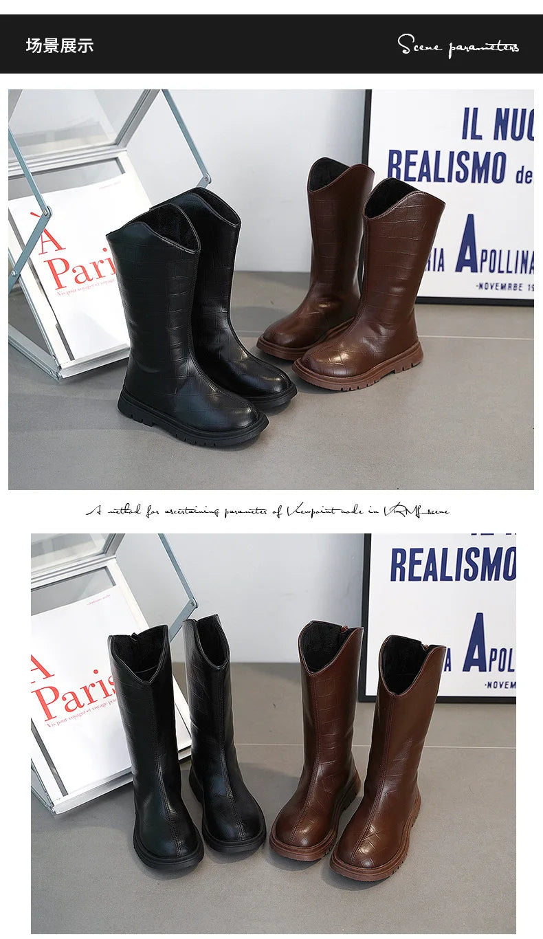 Bottes Pour Fille Cuir Hiver 26-37