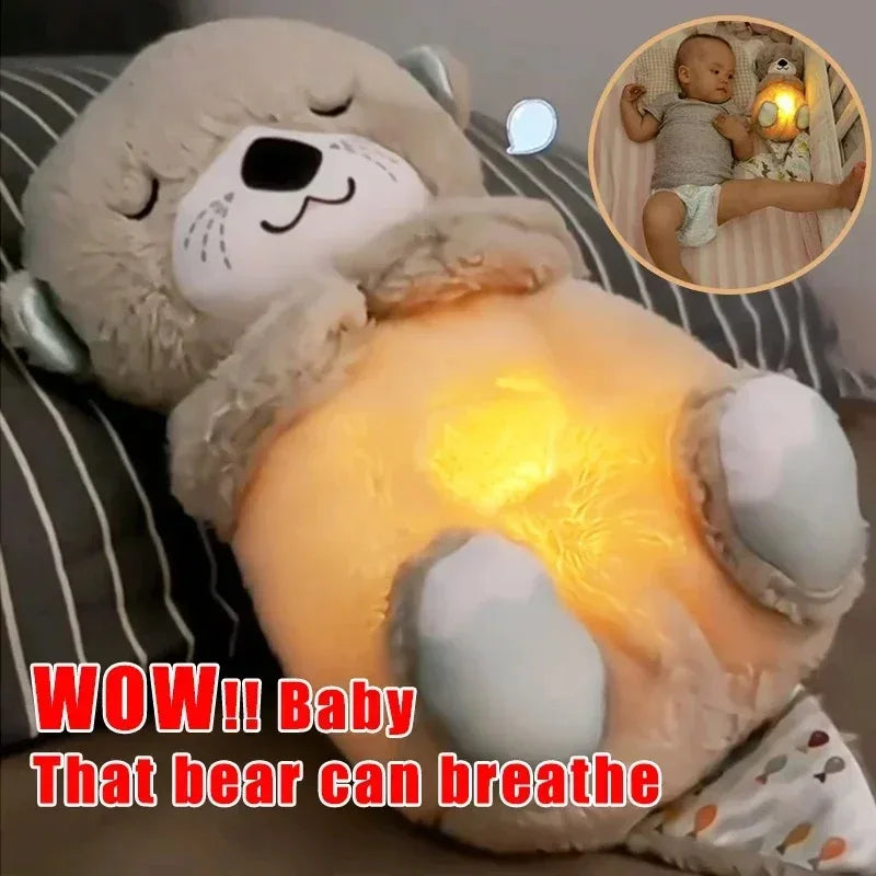 Loutre Poupée En Peluche Jouet Bébé Enfants Apaisant Musique Compagnon De Sommeil Son et Lumière + Badge anti-mostique
