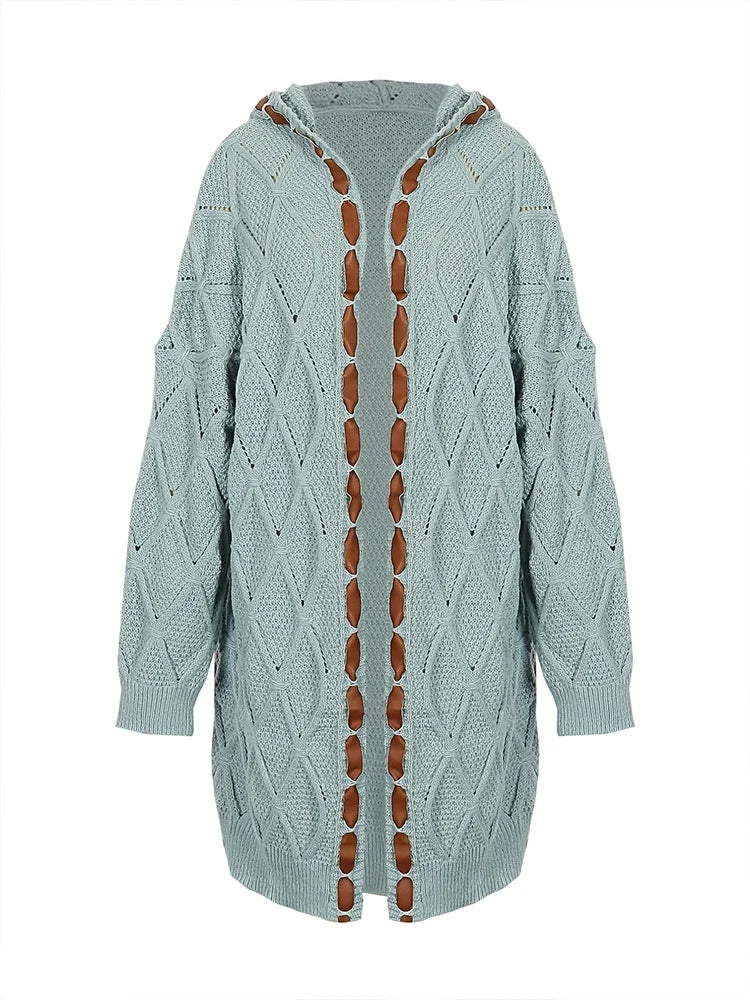Cardigan à capuche pour femme gris
