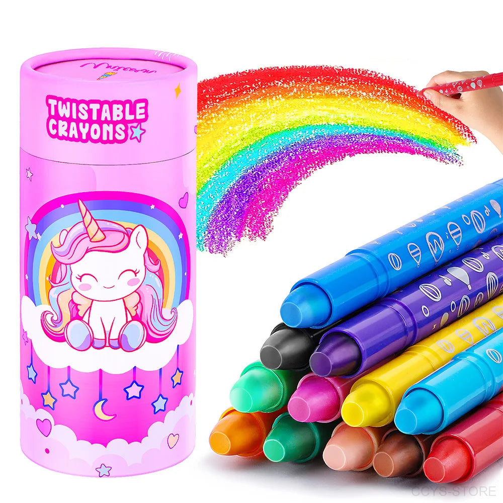 12 couleurs licorne crayons de cire pour enfants lavables et effaçables crayons de couleur ensemble pour enfants bébé crayon à séchage rapide cadeau d’anniversaire Pas Cher